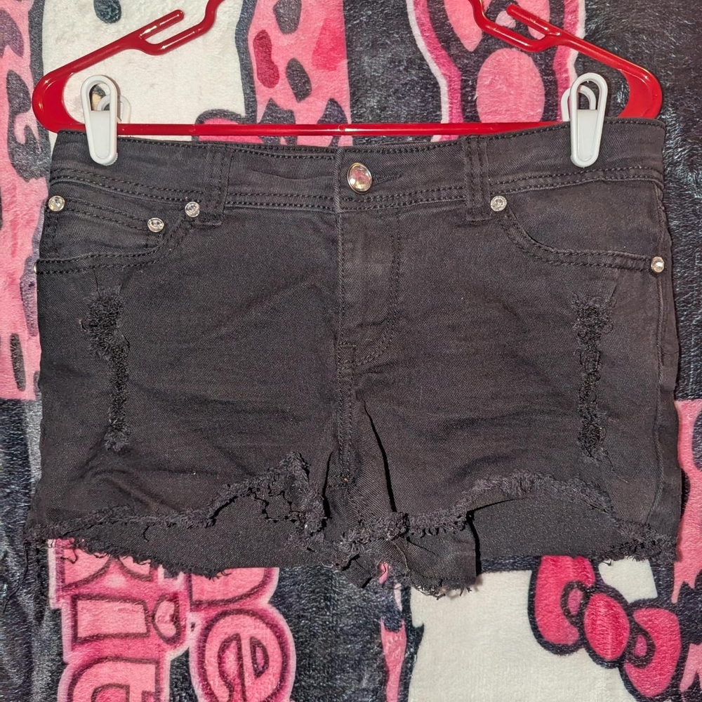 Rue21 Black Distressed Jean Shorts